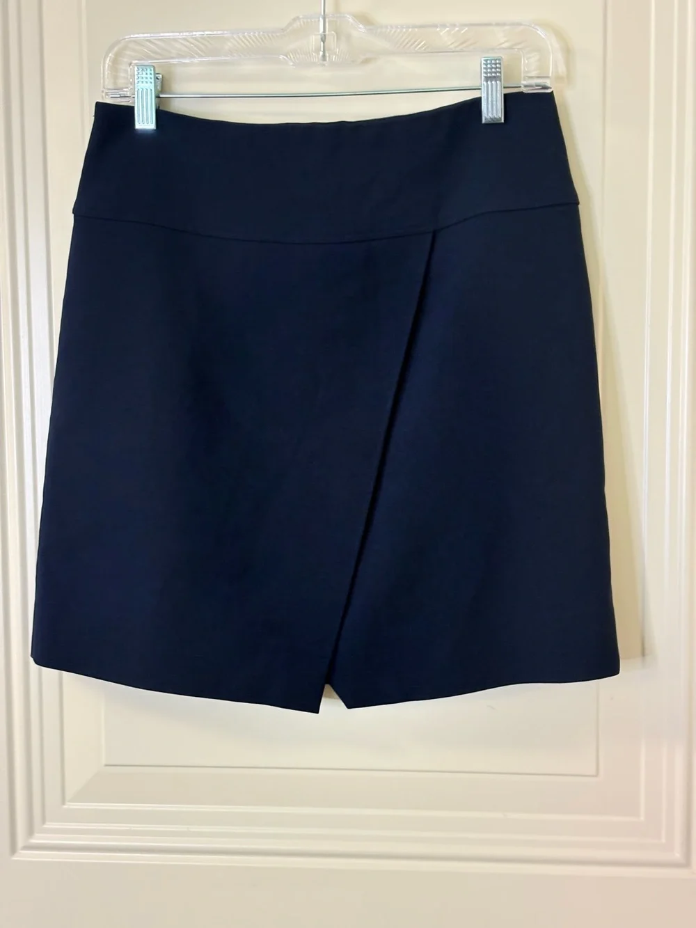 J. Crew Navy Asymmetrically Cut Faux Wrap A-Line Mini Skirt SZ 4 EUC $118